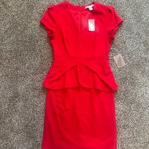 Vibrant Red Midi Dress